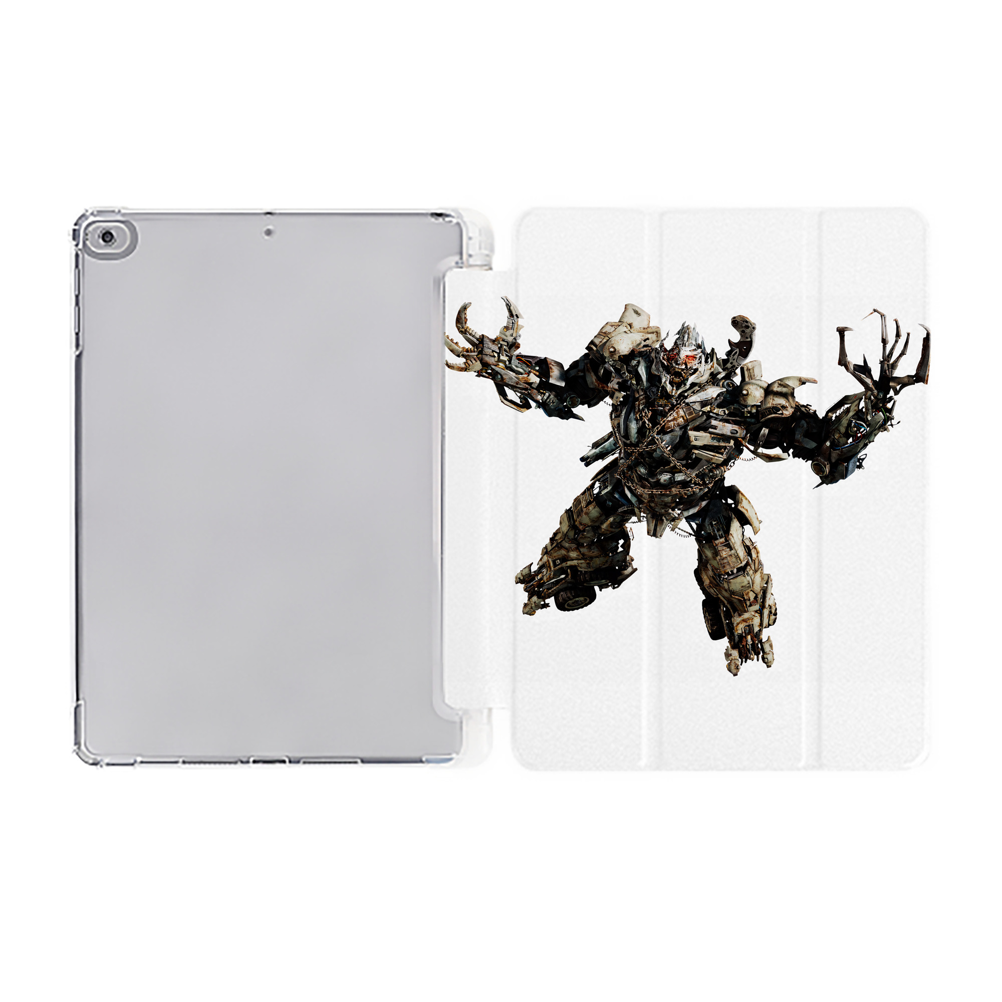 （画像用） Transformers トランスフォーマー IPad ケース ペン収納付き 三つ折りスタンド PUレザー×シリコン 対応機種9.5/10.5/10.9インチ